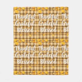 Snyggt välsignad, tacksam och tacksam Thanksgiving Fleecefilt