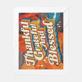 Snyggt välsignad, tacksam och tacksam Thanksgiving Fleecefilt