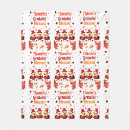 Snyggt välsignad, tacksam och tacksam Thanksgiving Fleecefilt