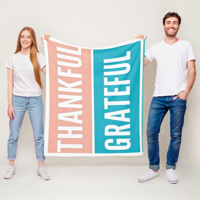 Snyggt välsignad, tacksam och tacksam Thanksgiving Fleecefilt (På plats)