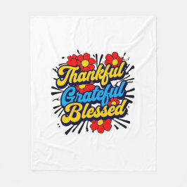Snyggt välsignad, tacksam och tacksam Thanksgiving Fleecefilt