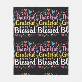 Snyggt välsignad, tacksam och tacksam Thanksgiving Fleecefilt