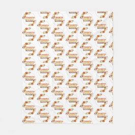 Snyggt välsignad, tacksam, tacksam Thanksgiving Fleecefilt