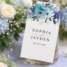 Snyggt vår dammblått lila blommigt bröllop