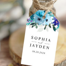 Snyggt vår dammblått lila blommigt bröllop