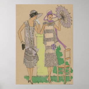 Snyggt Vår Flappers, 20:s Dam Poster