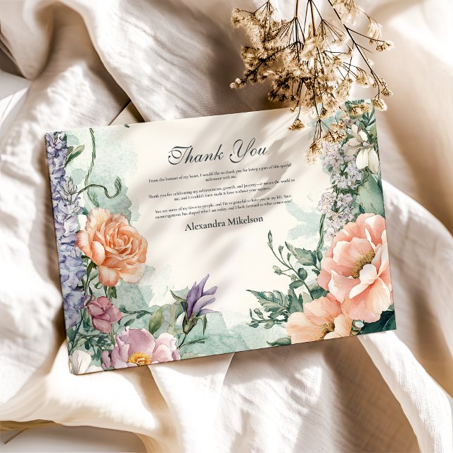 Snyggt Vår WildblomStudentfest Tack Kort (Skapare uppladdad)