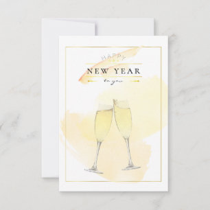 Snyggt Vatercolor Champagne Glass, nyår efter