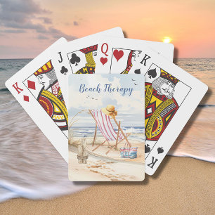 Snyggt Vattenfärgssegment Ocean Sand Personalize Casinokort