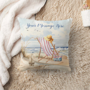 Snyggt Vattenfärgssegment Ocean Sand Personalize Kudde