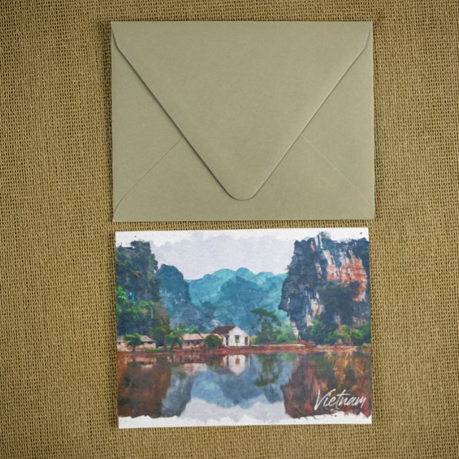 Snyggt Vietnam Asia Scenery Travel Vykort (vietnam asia travel postcard)