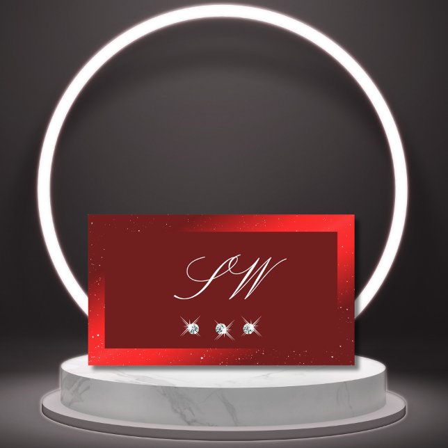 Snyggt Vin Röda mousserande diamanter med Monogram Visitkort (Skapare uppladdad)