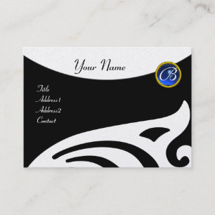 SNYGGT VINGAR MONOGRAM, BLUE SAPPHIRE-pärlor Visitkort