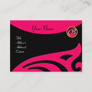 SNYGGT VINGAR MONOGRAM,RED RUBY,fuchsia guld Visitkort