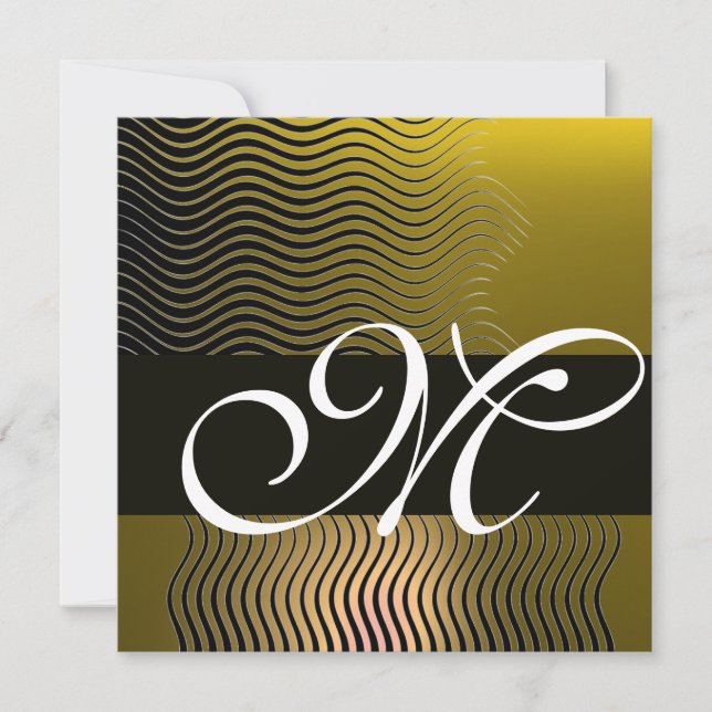 SNYGGT VINKAR MONOGRAM, gult topaz Inbjudningar (Framsida)