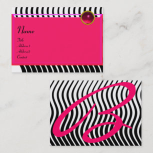 SNYGGT VINKAR MONOGRAM RUBY,Svartvit Rosa Visitkort