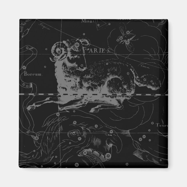 Snyggt Vintage Aries Constellation by Hevelius Magnet (Framsidan)