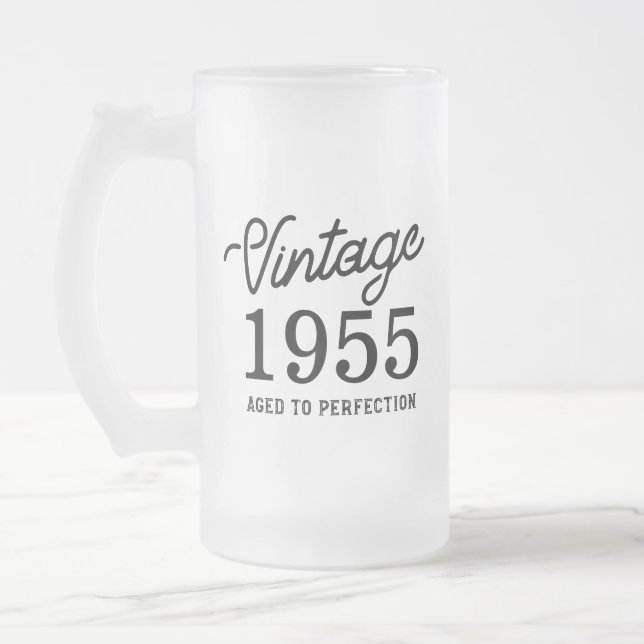 Snyggt Vintage Födelsedag Åldras till Perfektion Frostat Ölglas (Vänster)