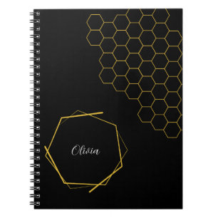 Snyggt Vintage Geometric Hexagons Personlig Anteckningsbok