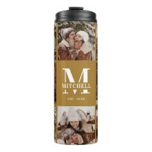 Snyggt Vintage Guld Monogrammed & Photo Collage