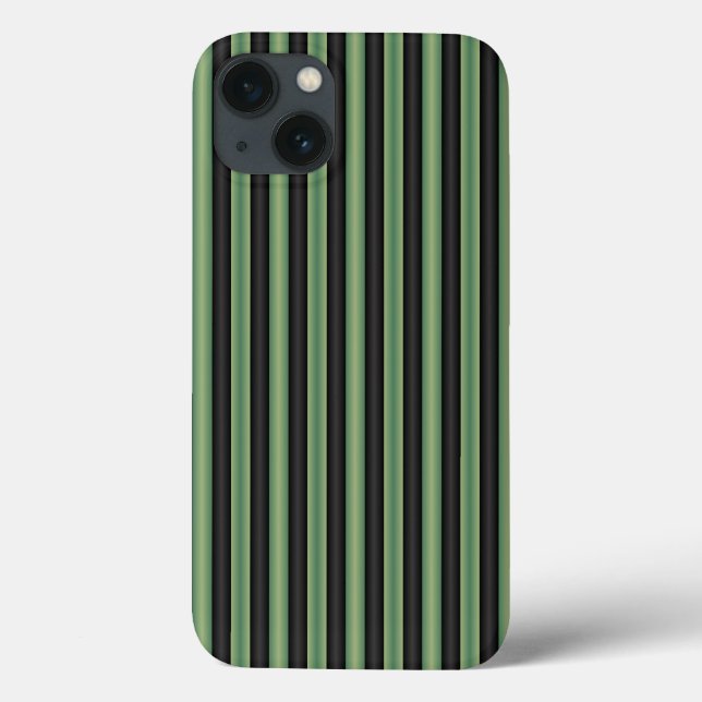 Snyggt Vintage Olive Sage Grönt Black 3D Stripe (Baksida)
