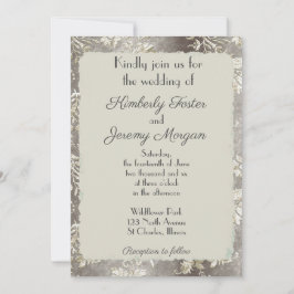 Snyggt Vintage Pewter Bröllop Inbjudningar
