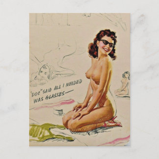 Snyggt! ● Vintage pinupptjejke ● Vykort