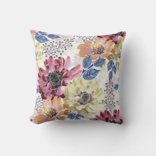 Snyggt Vintage rosa orange chrysanthemum Kudde