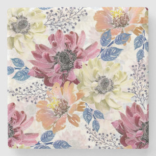 Snyggt Vintage rosa orange chrysanthemum Stenunderlägg