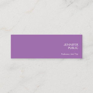 Snyggt Violet Modern Professionell Chic Enkel Mini Visitkort