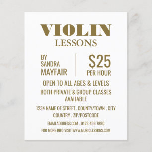 Snyggt Violin Lessons Reklam Flygblad