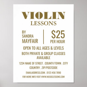 Snyggt Violin Lessons Reklam Poster