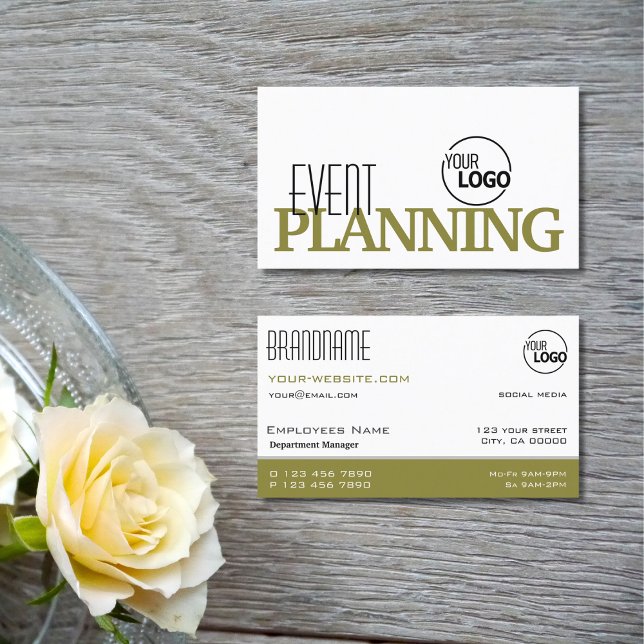 Snyggt Vit och Oliv grönt modern med Logotyp Visitkort (Skapare uppladdad)