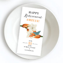 Snyggt Vit och Orange Pension Retro-Blommigt