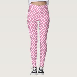 Snyggt vit polka dots mönster på rosa leggings