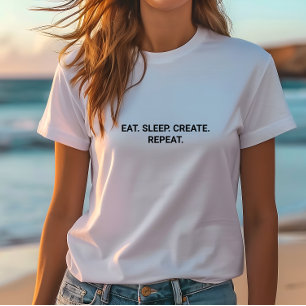 Snyggt Vit trötthet Skapa Upprepa slump T Shirt