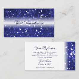 Snyggt Vita blå Gnistran Glitter Stars Glamous Visitkort