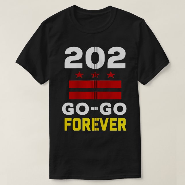 Snyggt Washington DC, 202 Go Music Forever-gåva T Shirt (Design framsida)