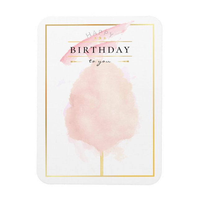 Snyggt Watercolor Cotton Candy Birthday Magnet (Vertikal)