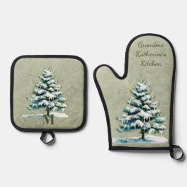 Snyggt Watercolor Snowy Evergreen Personlig