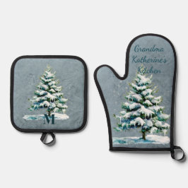 Snyggt Watercolor Snowy Evergreen Personlig