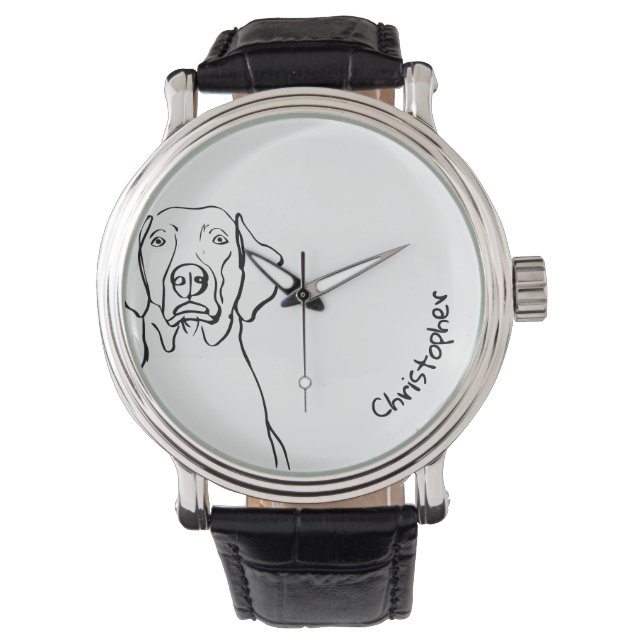 Snyggt Weimaraner: Din text, Stil Armbandsur (Framsida)