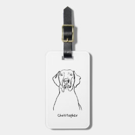 Snyggt Weimaraner: Din text, Stil Bagagebricka