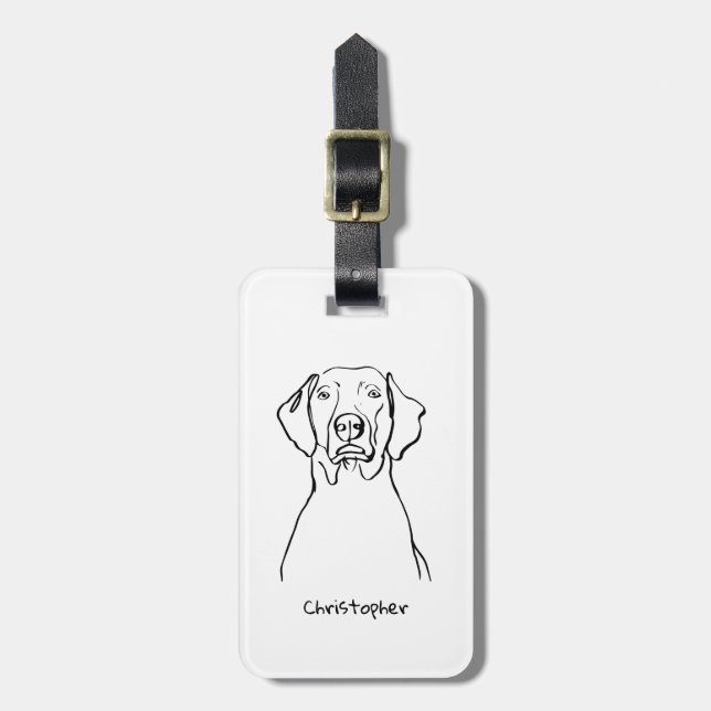 Snyggt Weimaraner: Din text, Stil Bagagebricka (Vertikal Framsida)