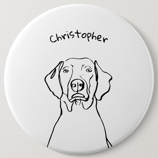 Snyggt Weimaraner: Din text, Stil Knapp (Framsida)