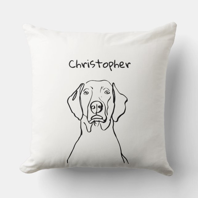 Snyggt Weimaraner: Din text, Stil Kudde (Framsida)