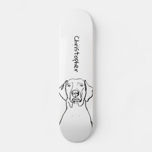 Snyggt Weimaraner: Din text, Stil Mini Skateboard Bräda 18,5 Cm