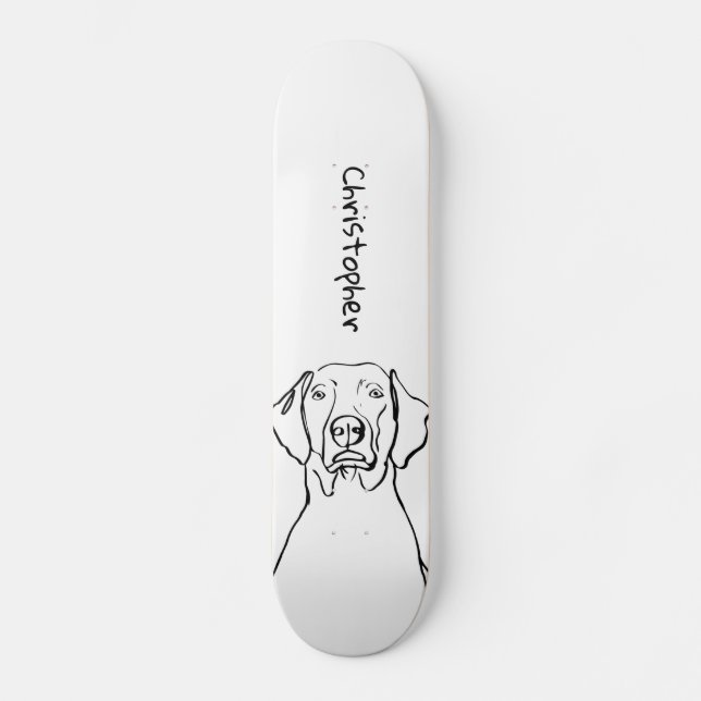 Snyggt Weimaraner: Din text, Stil Mini Skateboard Bräda 18,5 Cm (Framsida)