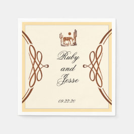 Snyggt Western Mörk Brown Bröllop Pappersservett