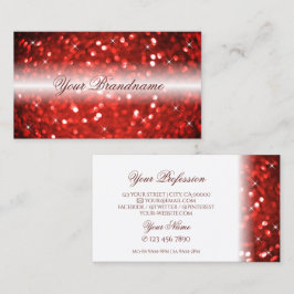 Snyggt White and Red Gnistra Glitter Professionell Visitkort